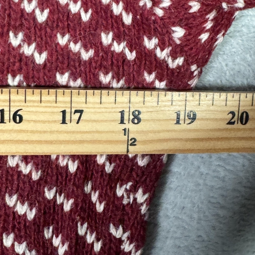 Vintage LL Bean Sweater Womens S Red Wool Fair Isle Crewneck Norway Heavyweight - Picture 5 of 8